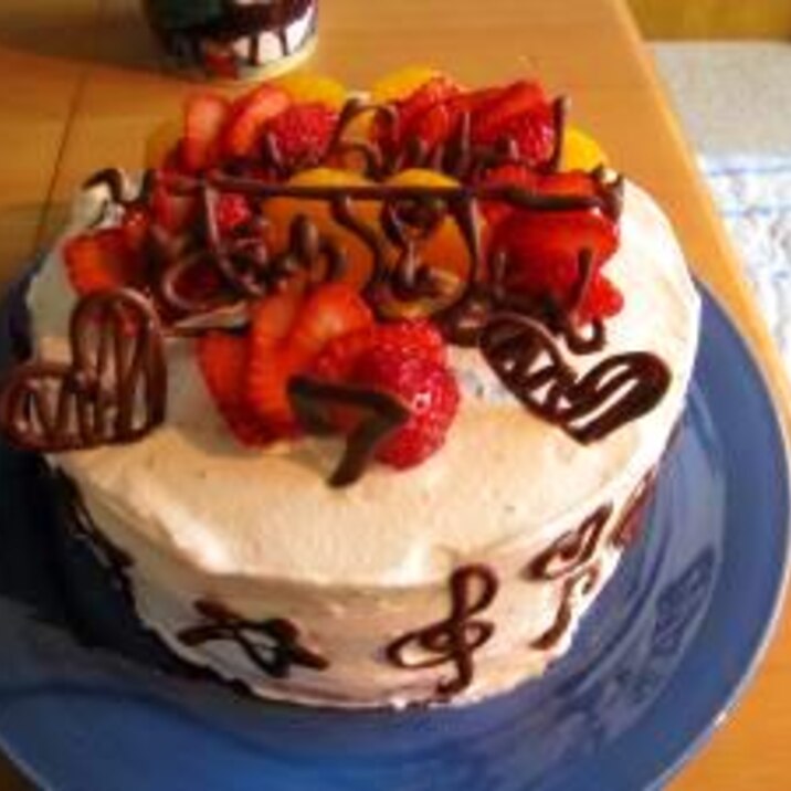 娘への♪　７歳のお誕生日ケーキ